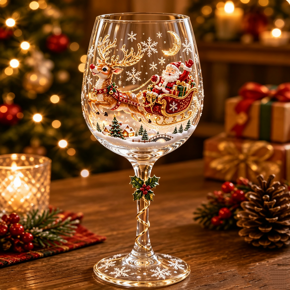 🔥Christmas 3D Wine Glass Collection Gift Box Set✨